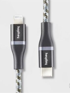 heyday 6ft Braided USB-C to Lightning Cable in Black